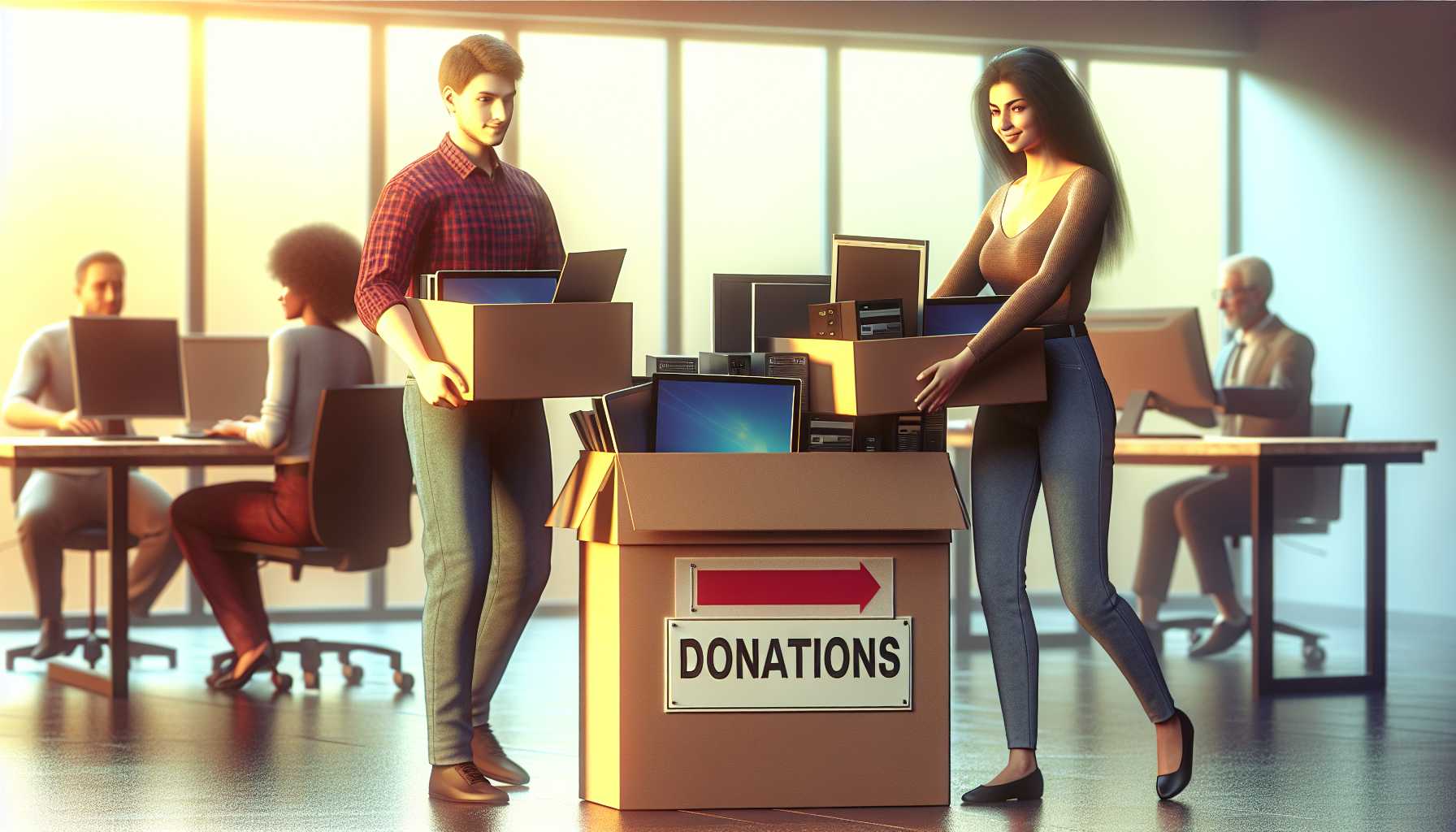 פינוי מחשבים לטובת תרומה